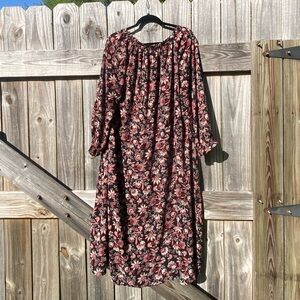 Talbots plus size Floral Black and Pink Women's Dress Size 16W